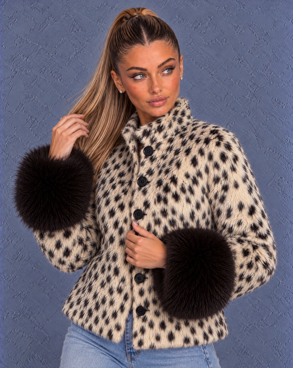 CHEETAH FUR JACKET