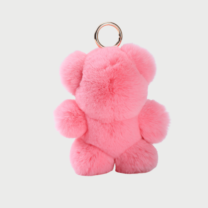 FLUFFY BEAR CHARM - PINK