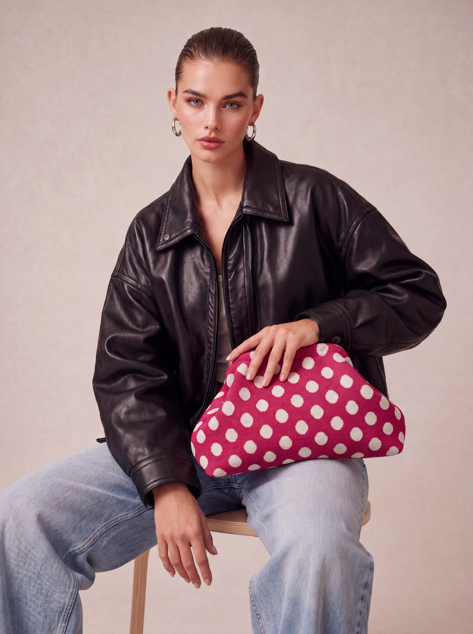 CITY GIRL POUCH POLKADOT - RED