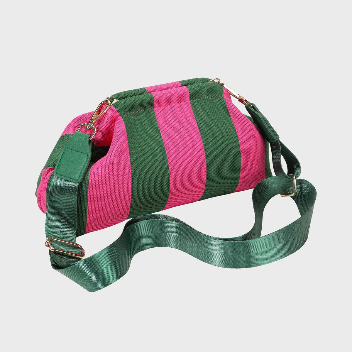 CITY GIRL POUCH + STRAP - HOT PINK / GREEN