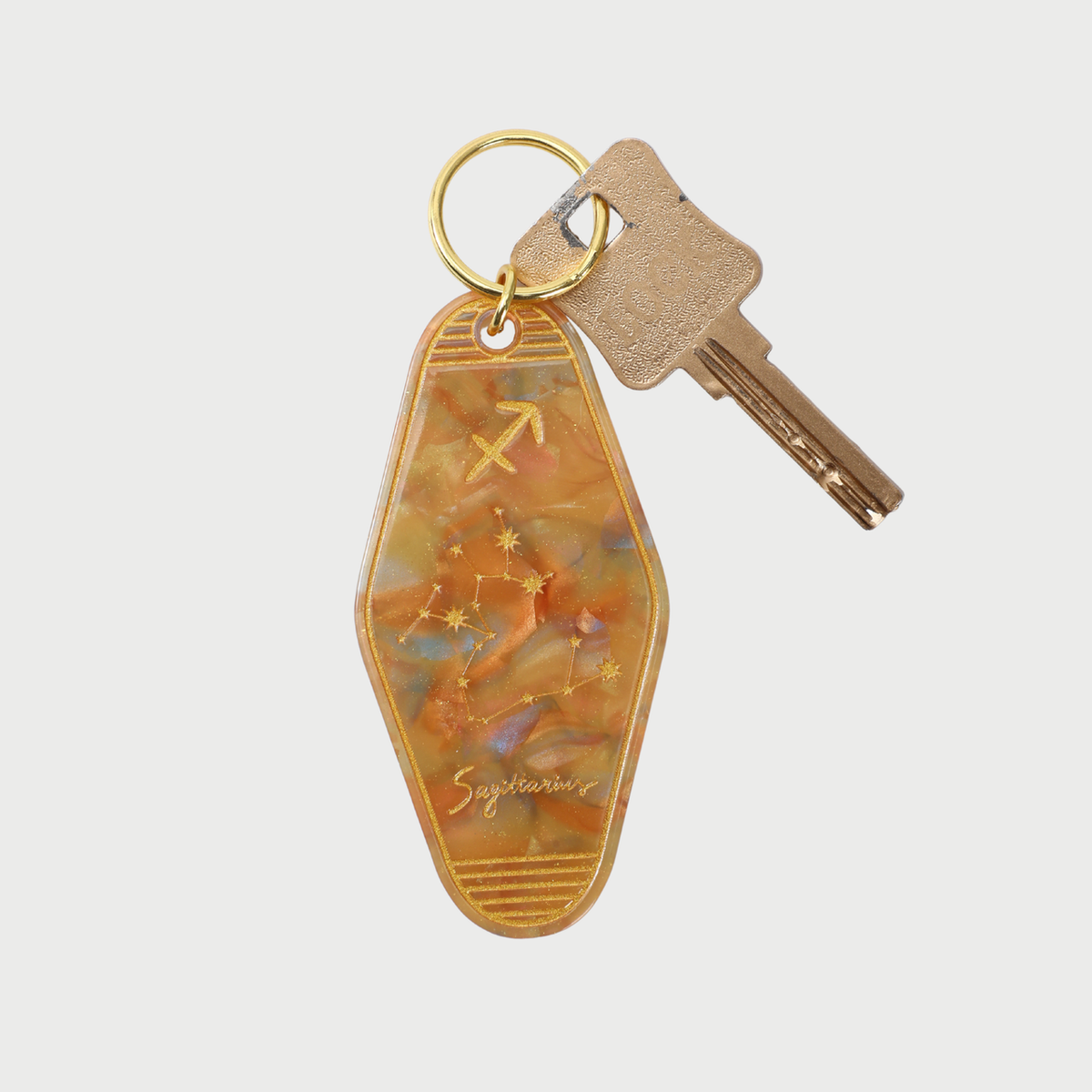 SAGITTARIUS KEYCHAIN - YELLOW