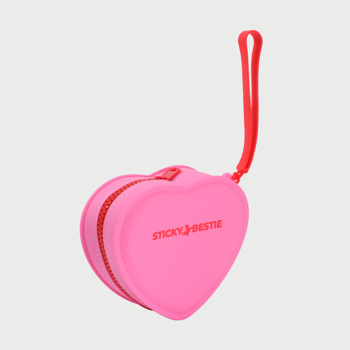 SILICONE HEART POUCH - RED