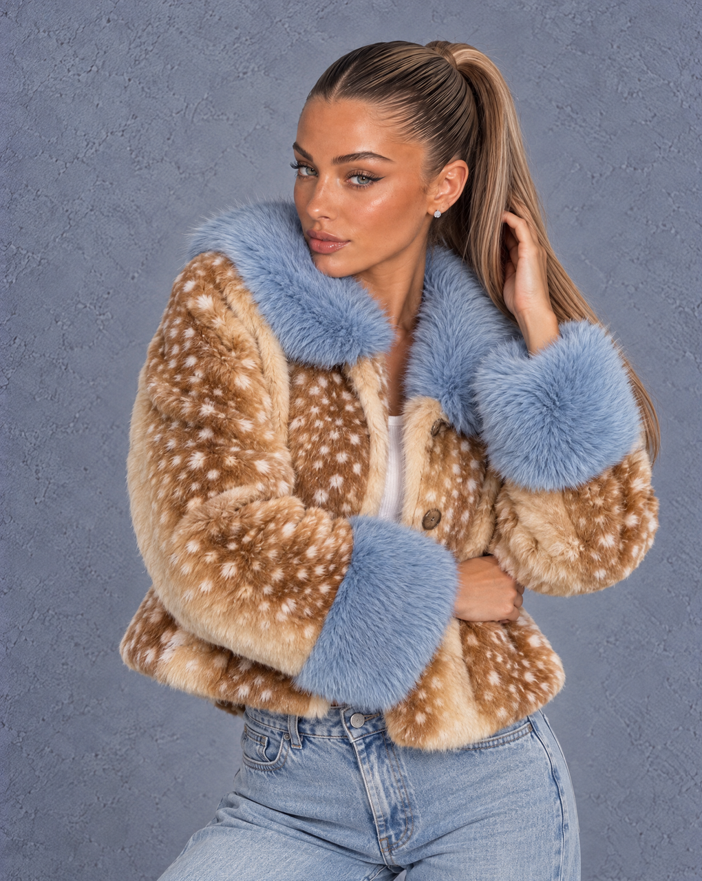 BAMBI BLUE FUR JACKET