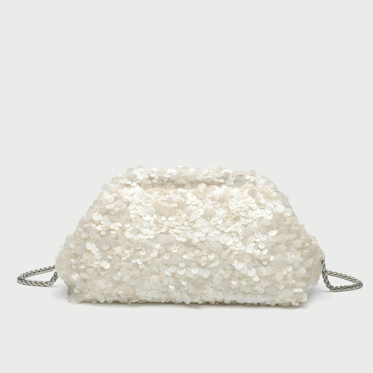 LA VILLE SEQUIN POUCH - WHITE