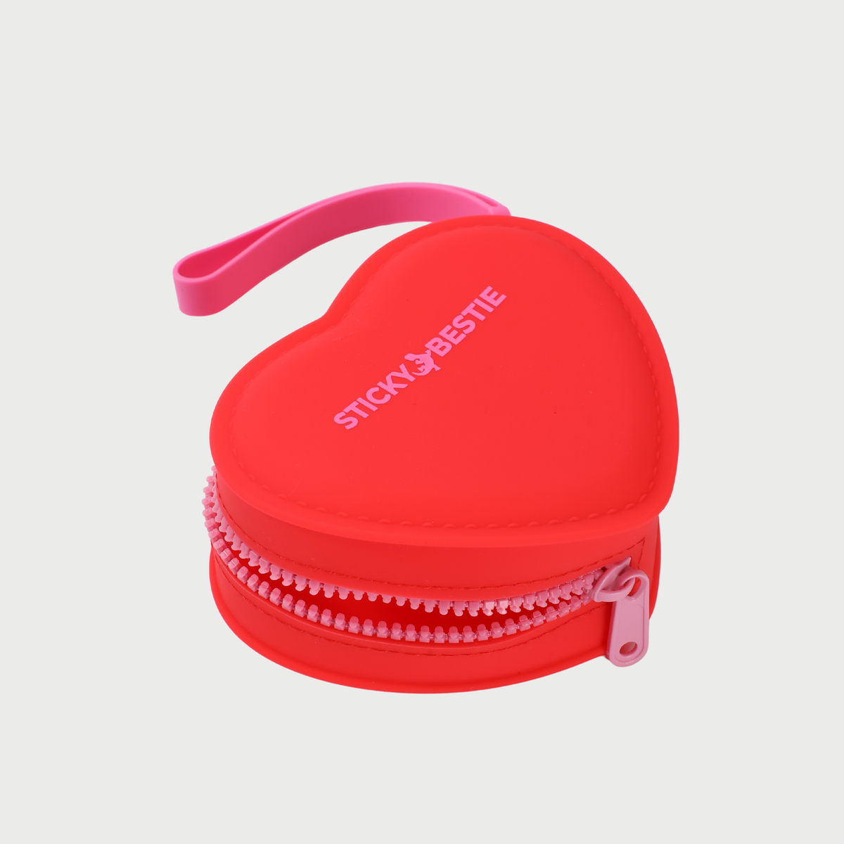 SILICONE HEART POUCH - PINK
