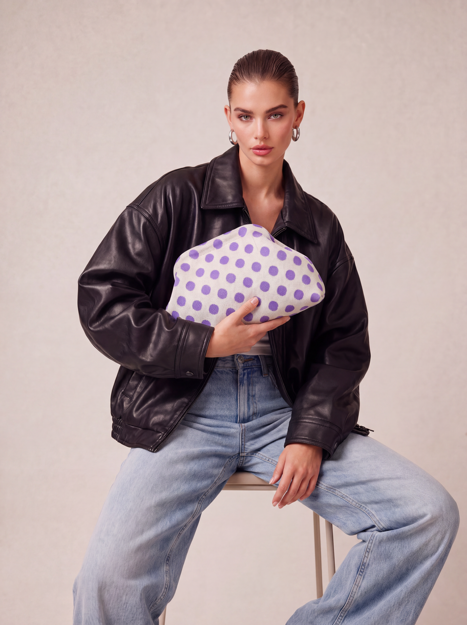 CITY GIRL POUCH POLKADOT - LILAC