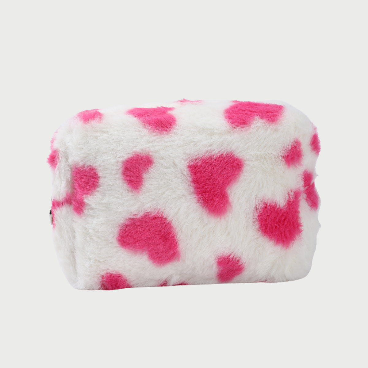 FLUFFY HEART POUCH - BROWN