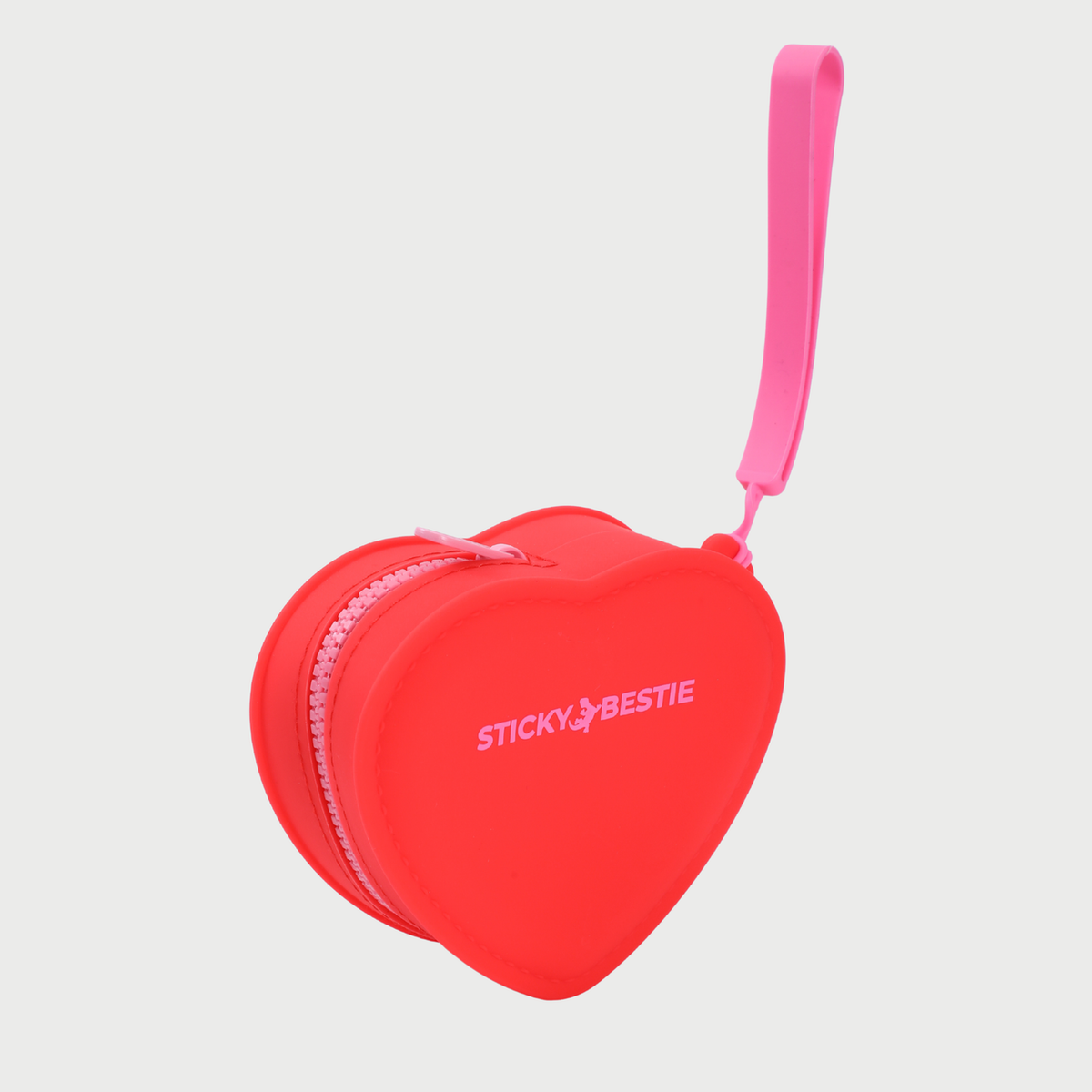 SILICONE HEART POUCH - PINK