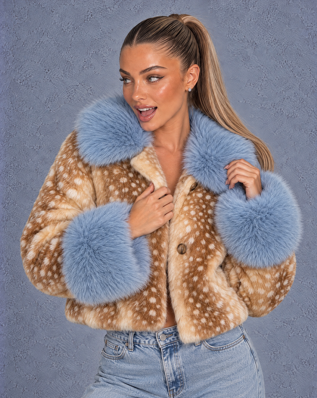 BAMBI BLUE FUR JACKET