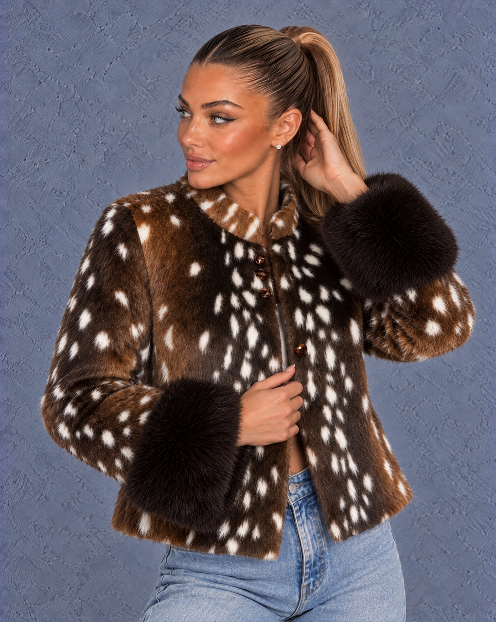 BAMBI BROWN FUR JACKET