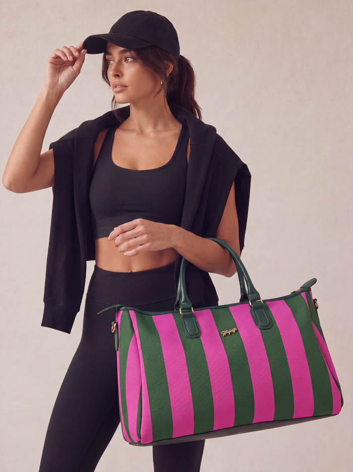 CITY GIRL TRAVEL BAG - HOT PINK / GREEN