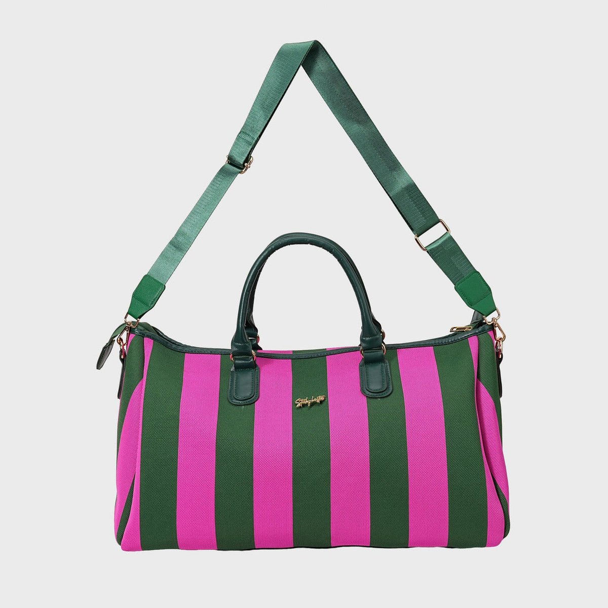 CITY GIRL TRAVEL BAG - HOT PINK / GREEN
