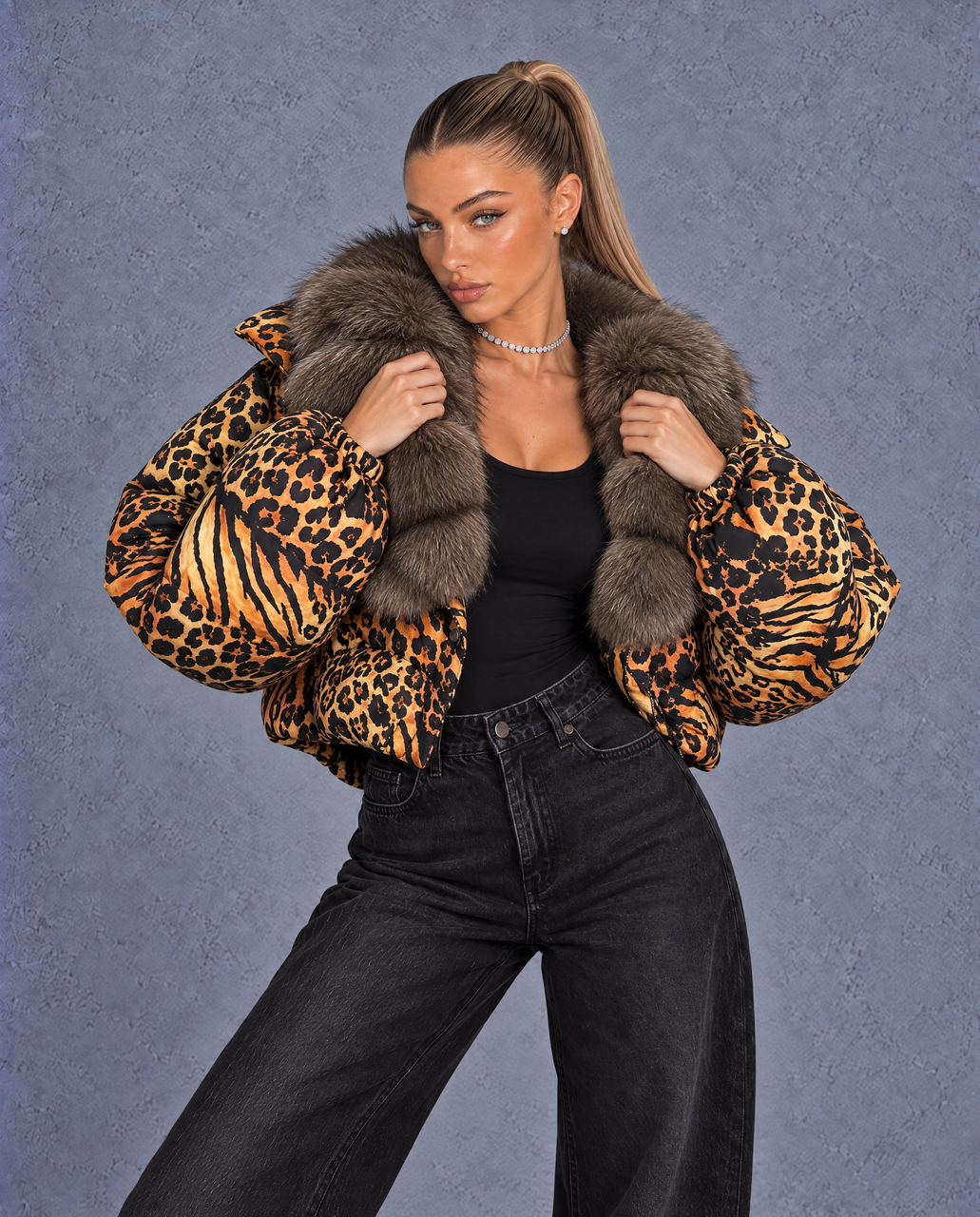 ASTRA LEOPARD PUFFER COAT