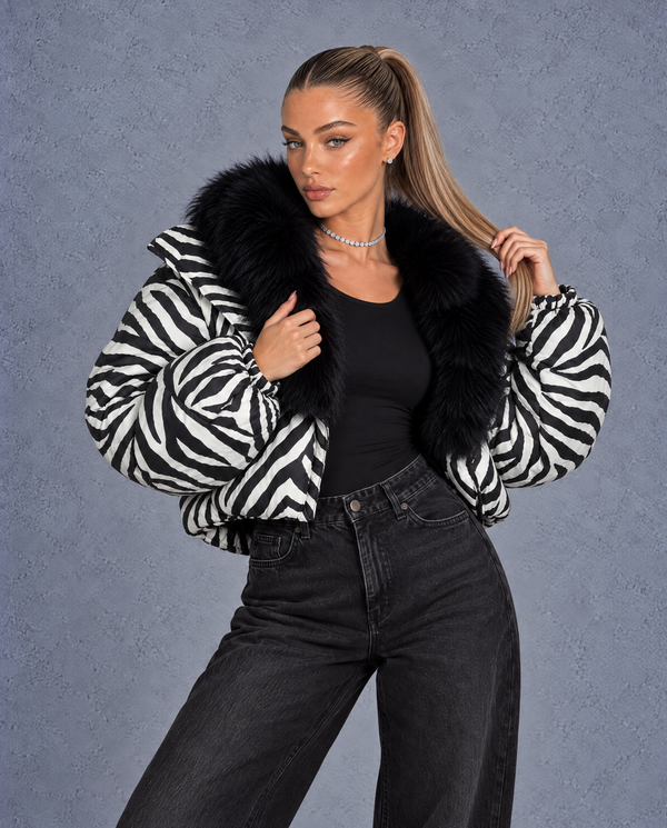 ASTRA ZEBRA PUFFER COAT