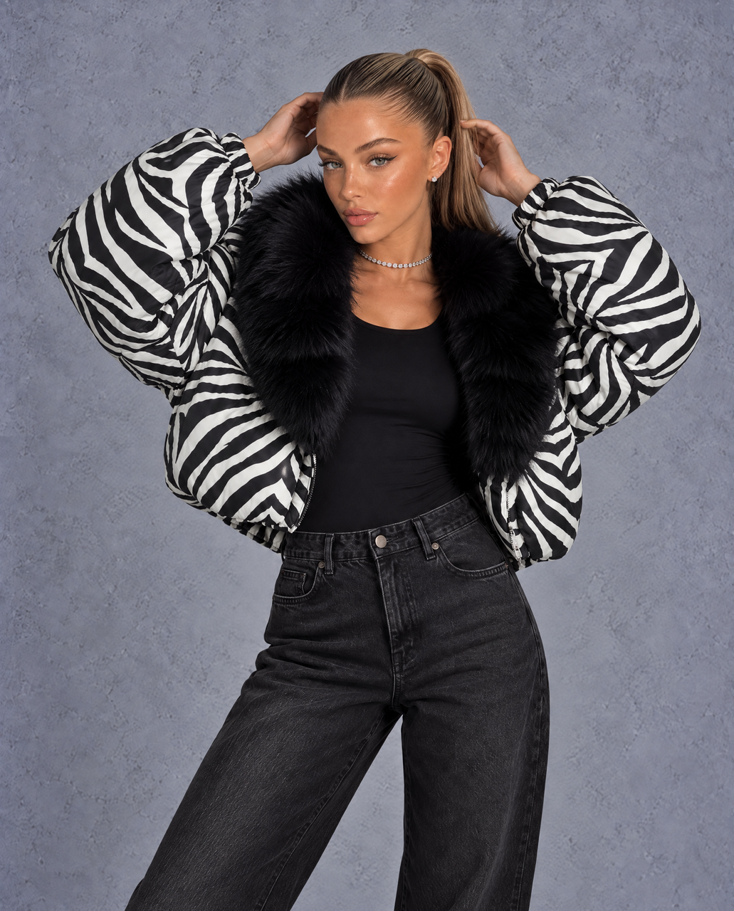 ASTRA ZEBRA PUFFER COAT