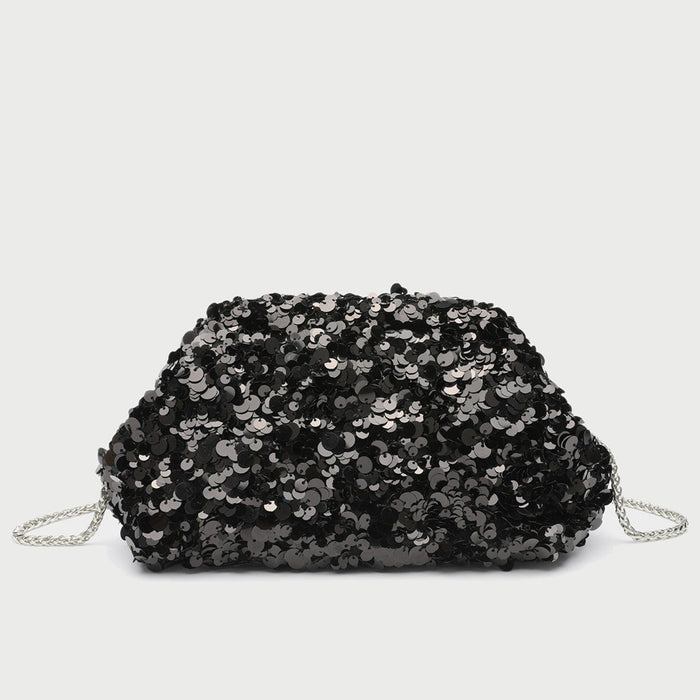 LA VILLE SEQUIN POUCH - BLACK