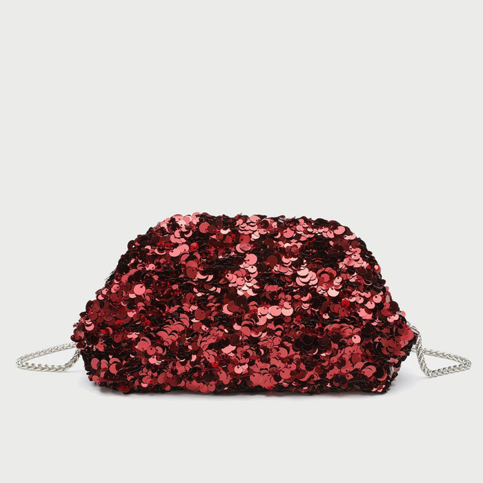 LA VILLE SEQUIN POUCH - RED