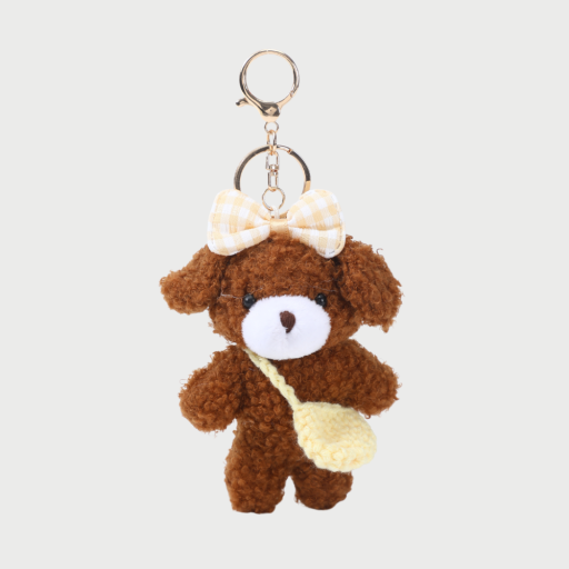BOW TEDDY CHARM - BEIGE