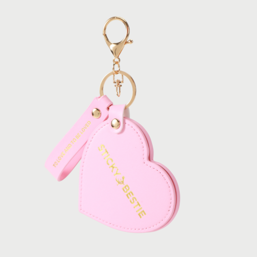 HEART MIRROR CHARM - PINK