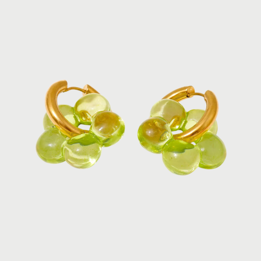 FLOWER EARRINGS - GREEN