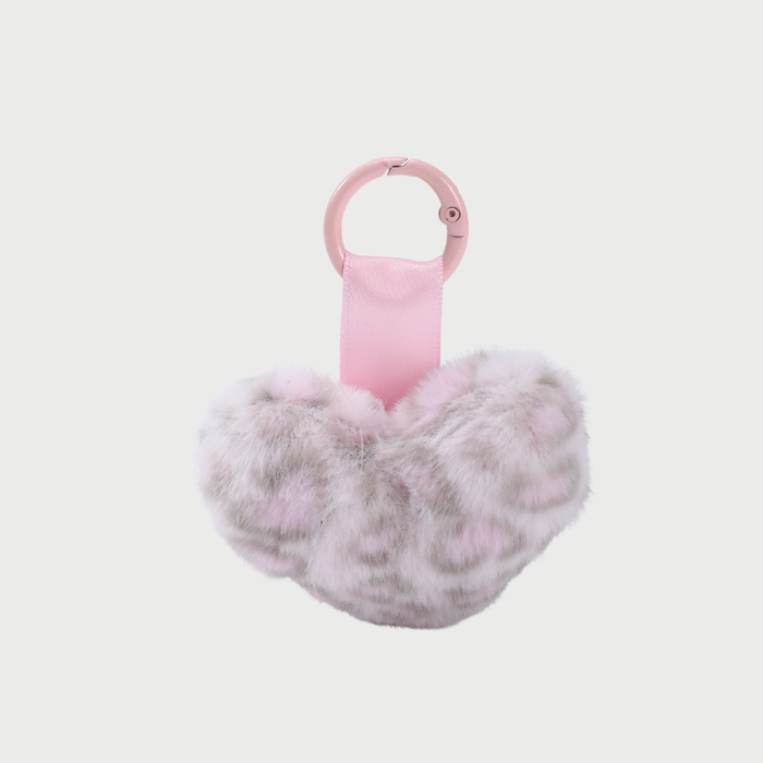 LEOPARD HEART CHARM - PINK