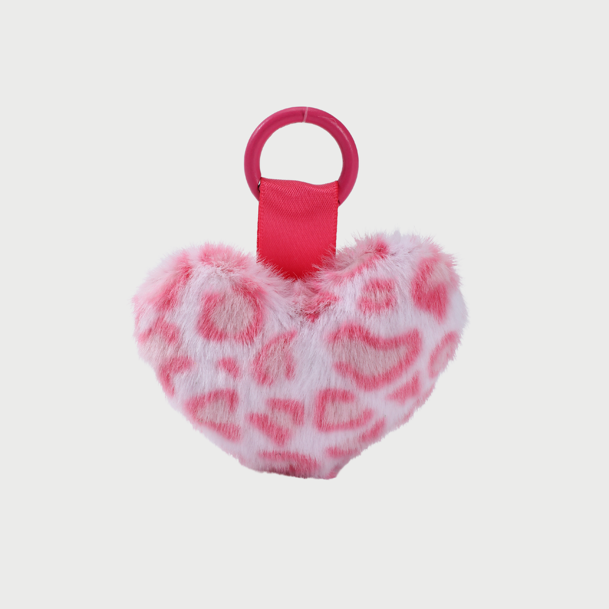 LEOPARD HEART CHARM - HOT PINK
