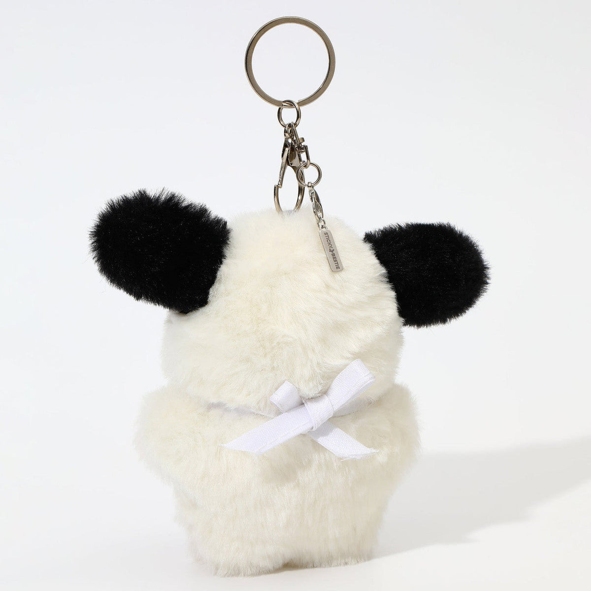 TEDDY BEAR BAG CHARM - WHITE