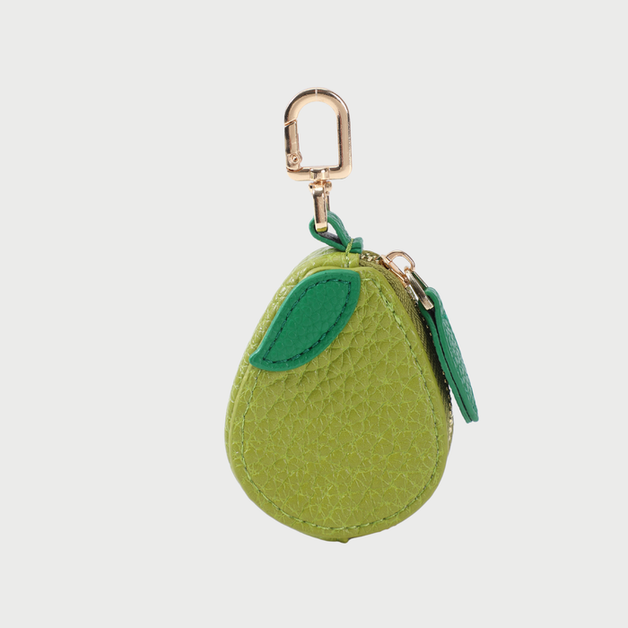 LEATHER PEAR CHARM - GREEN