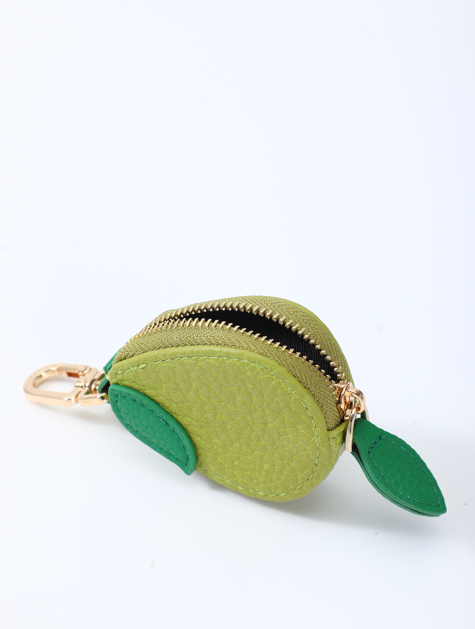 LEATHER PEAR CHARM - GREEN