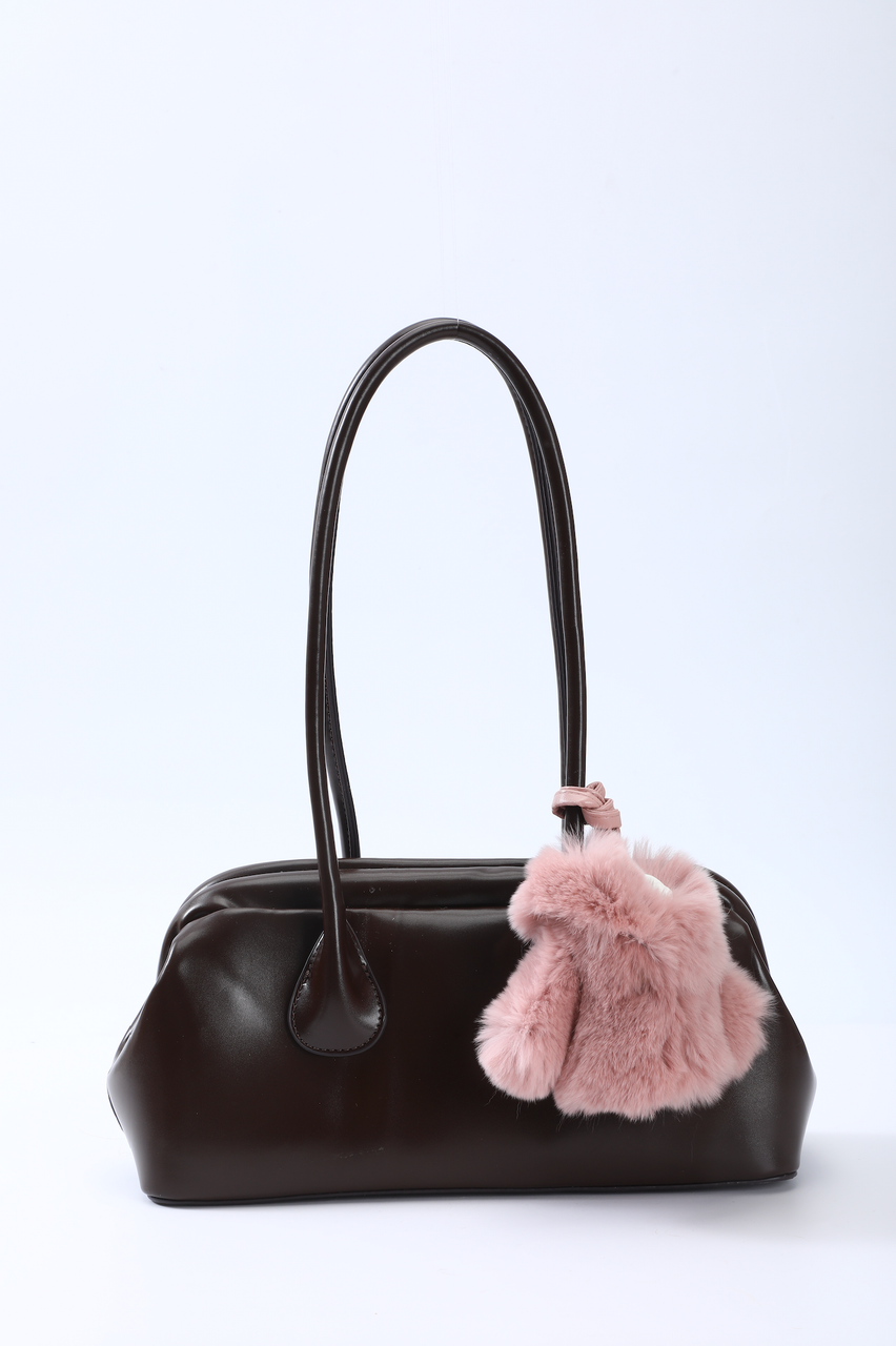 FAUX FUR COAT CHARM - PINK